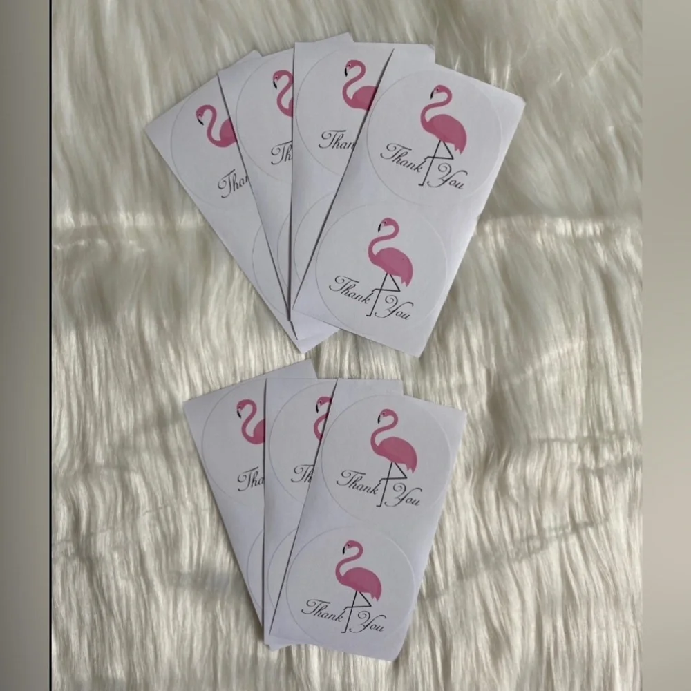 80 10x13 Flamingo Poly Mailers plus 80 2.5” Thank You Stickers